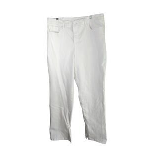 Good American Good Boy Jeans Womens 18 White‎ Straight High Rise Split Hem